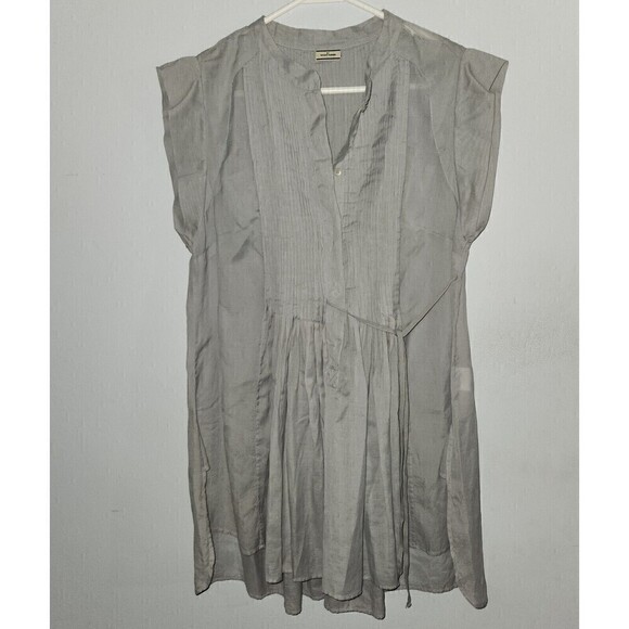 By Malene Birger Hinano Pintuck Top Dusty Gray S 36 Semi Sheer Lightweight - Picture 2 of 5
